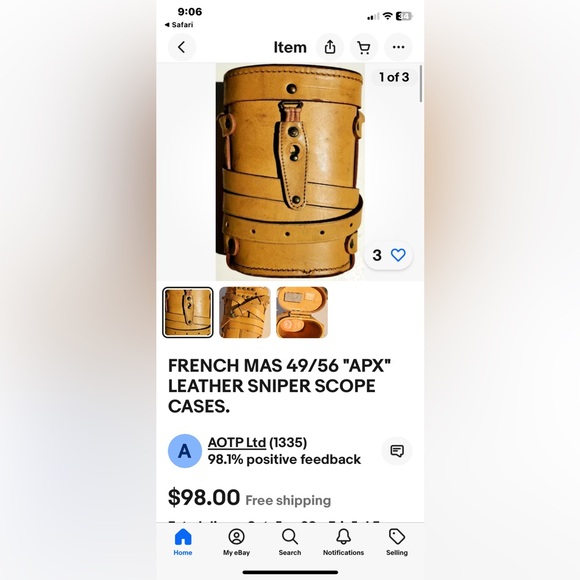 FRENCH MAS 49/56 "APX" LEATHER SNIPER SCOPE CASE - Picture 11 of 11